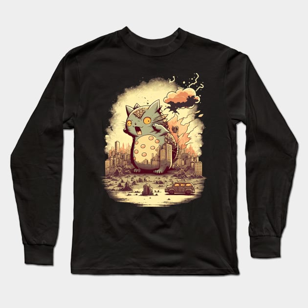 Beautiful disaster. Catzilla! Long Sleeve T-Shirt by JayD World